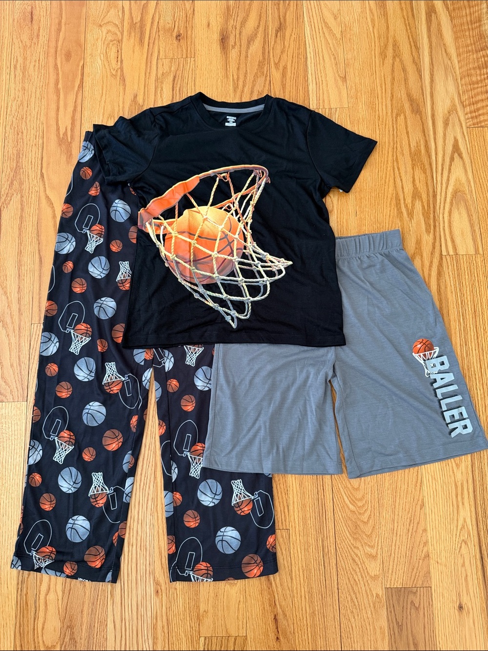 NWT Us Angels Dreamlife Boys Basketball Graphic 3 Piece Pajama Set Size 10/12